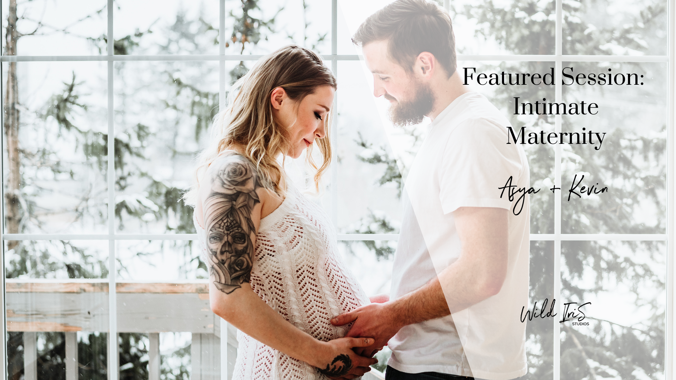 intimate winter maternity session