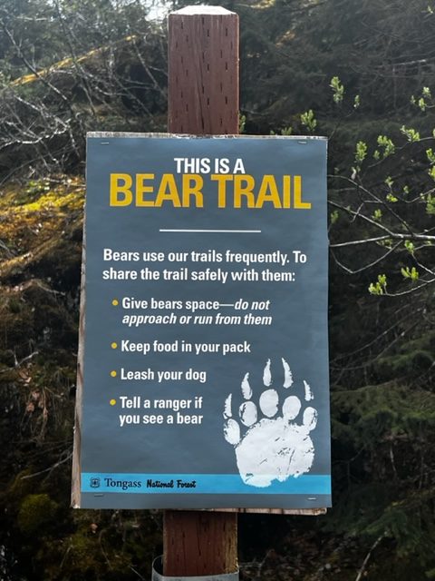Bear trail sign at the Mendenhall Glacier