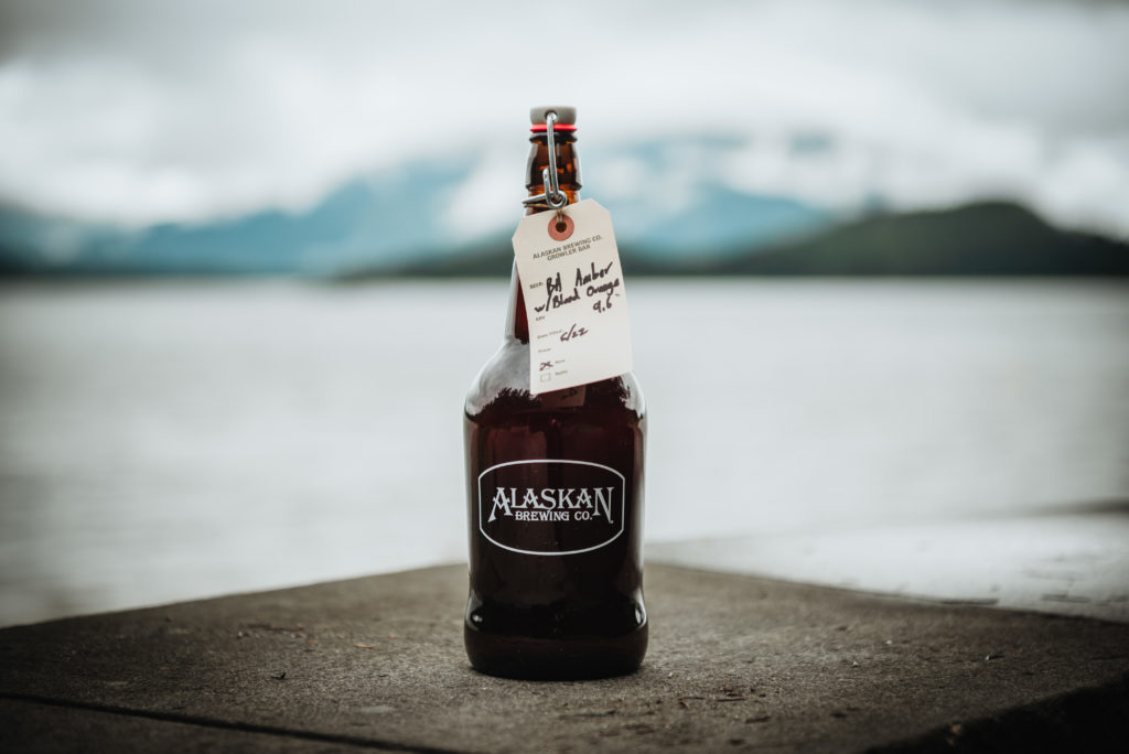 Alaskan Amber Blood Orange Ale as wedding party favors