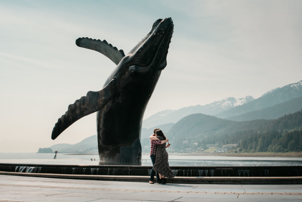 the newly engaged couple in juneau alaska