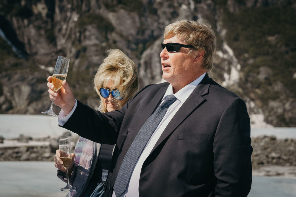 father of bride toast on glacier