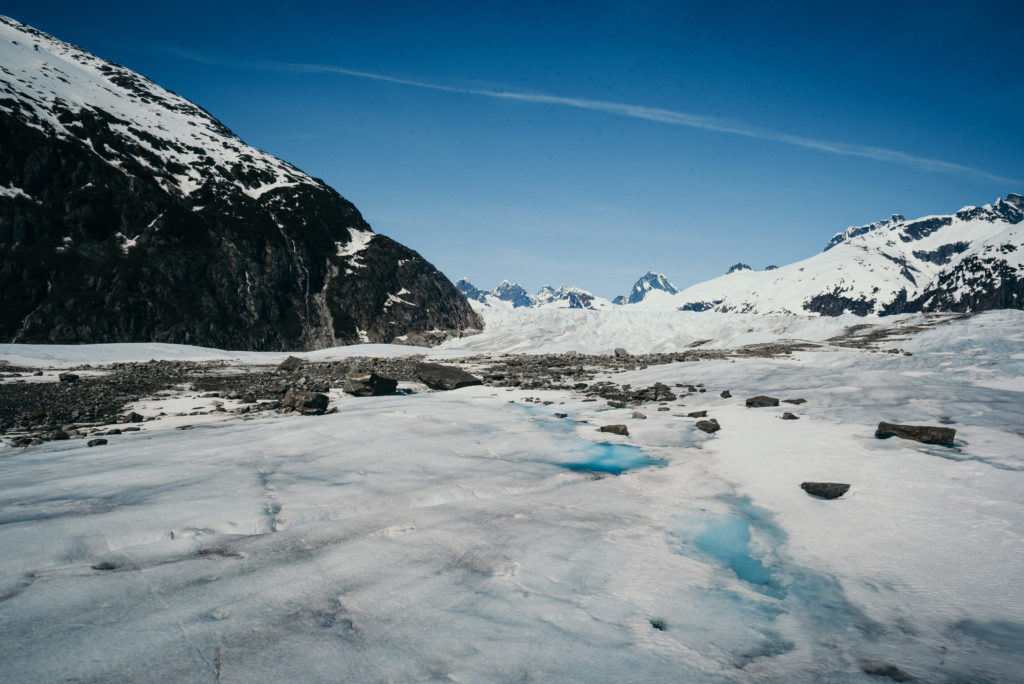 landing on the herbert glacier